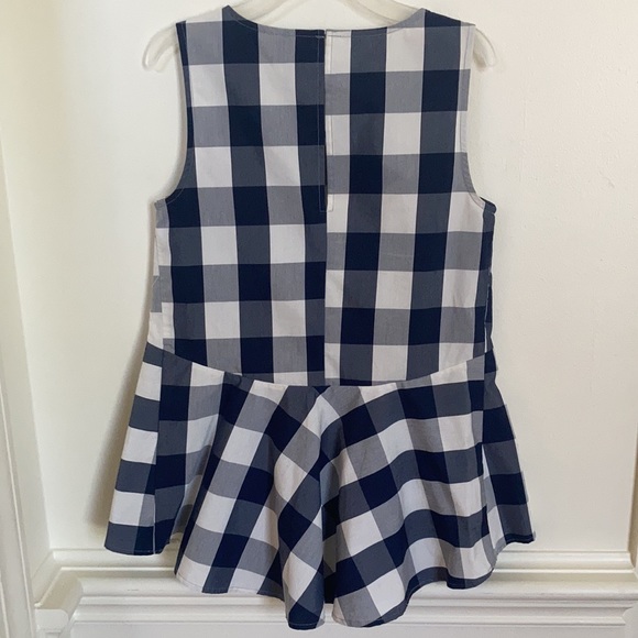 Anthropologie navy  checked, sleeveless top - Picture 5 of 10